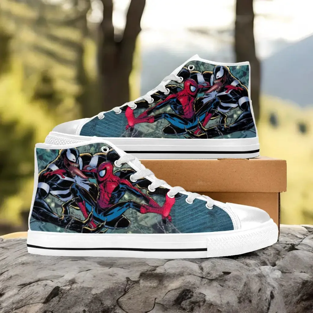 Spider Man vs Venom Shoes High Top Sneakers for Kids and Adults