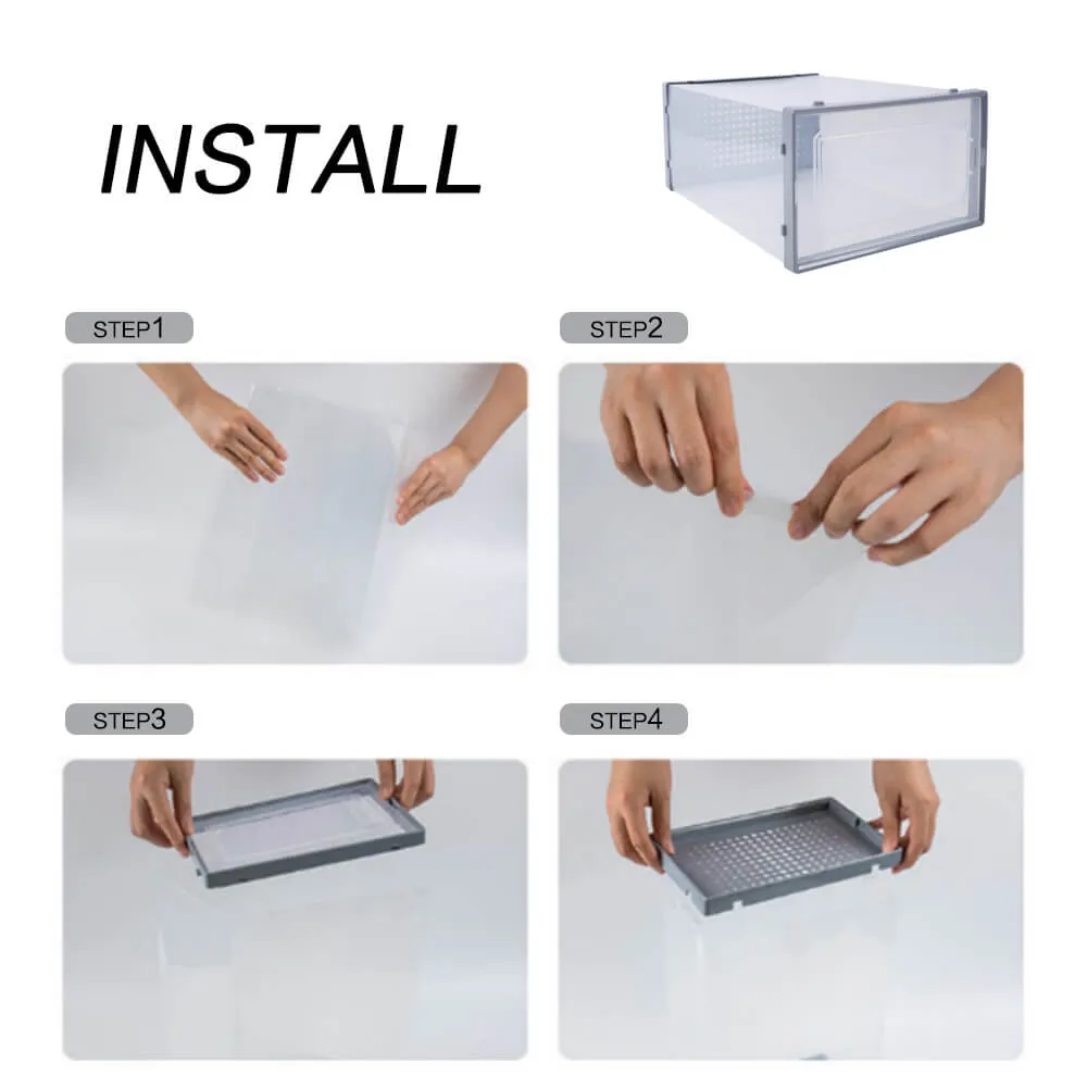 Stackable Thicken Plastic Shoe Box Home Storage Organizer