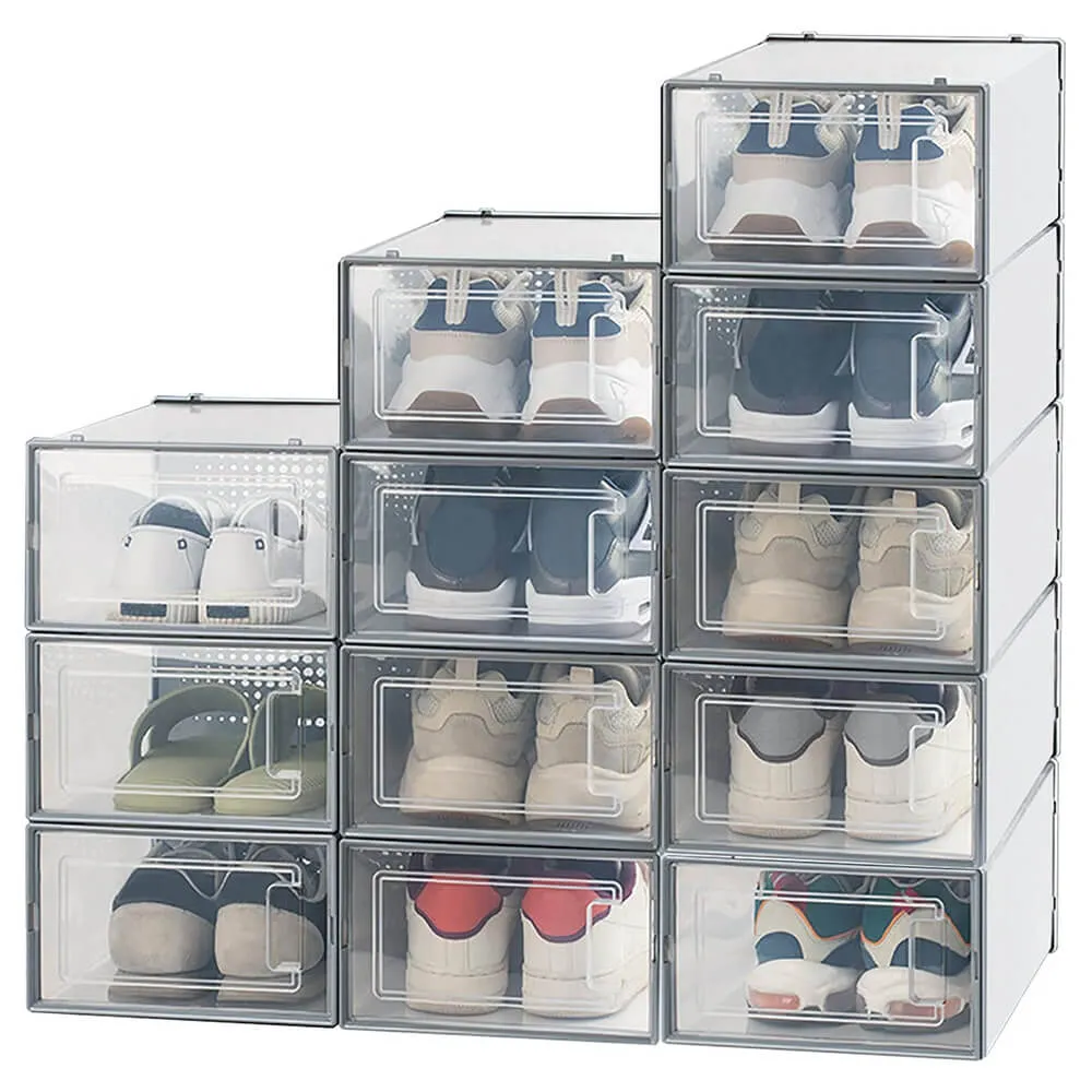 Stackable Thicken Plastic Shoe Box Home Storage Organizer