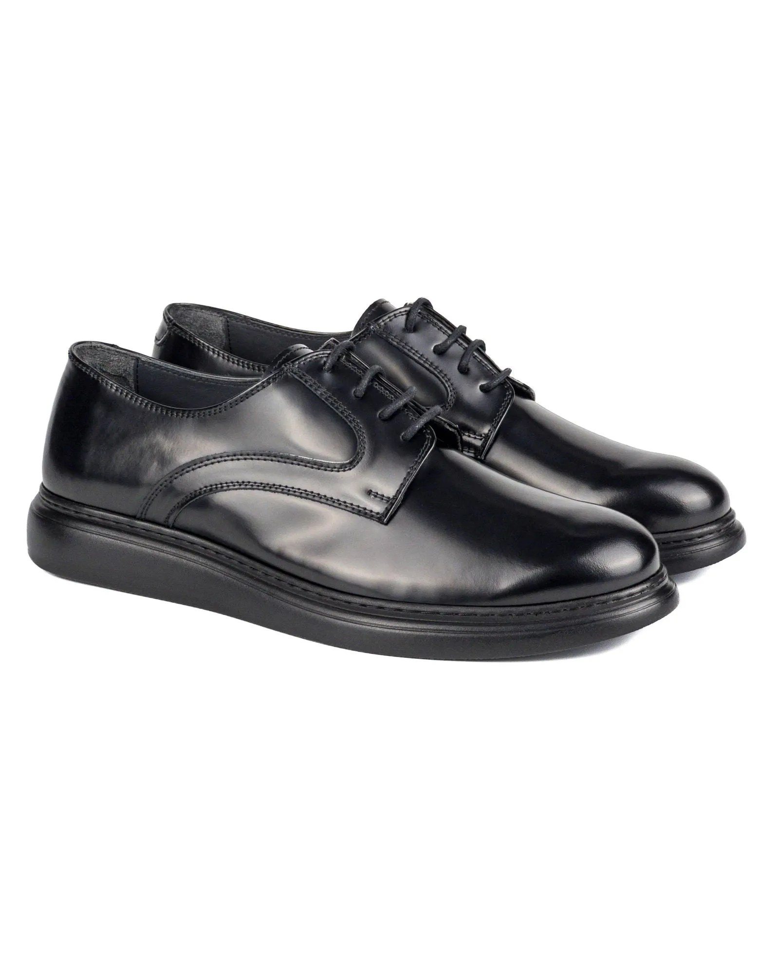 T-Beat Black Genuine Leather Casual Classic Men's Shoes