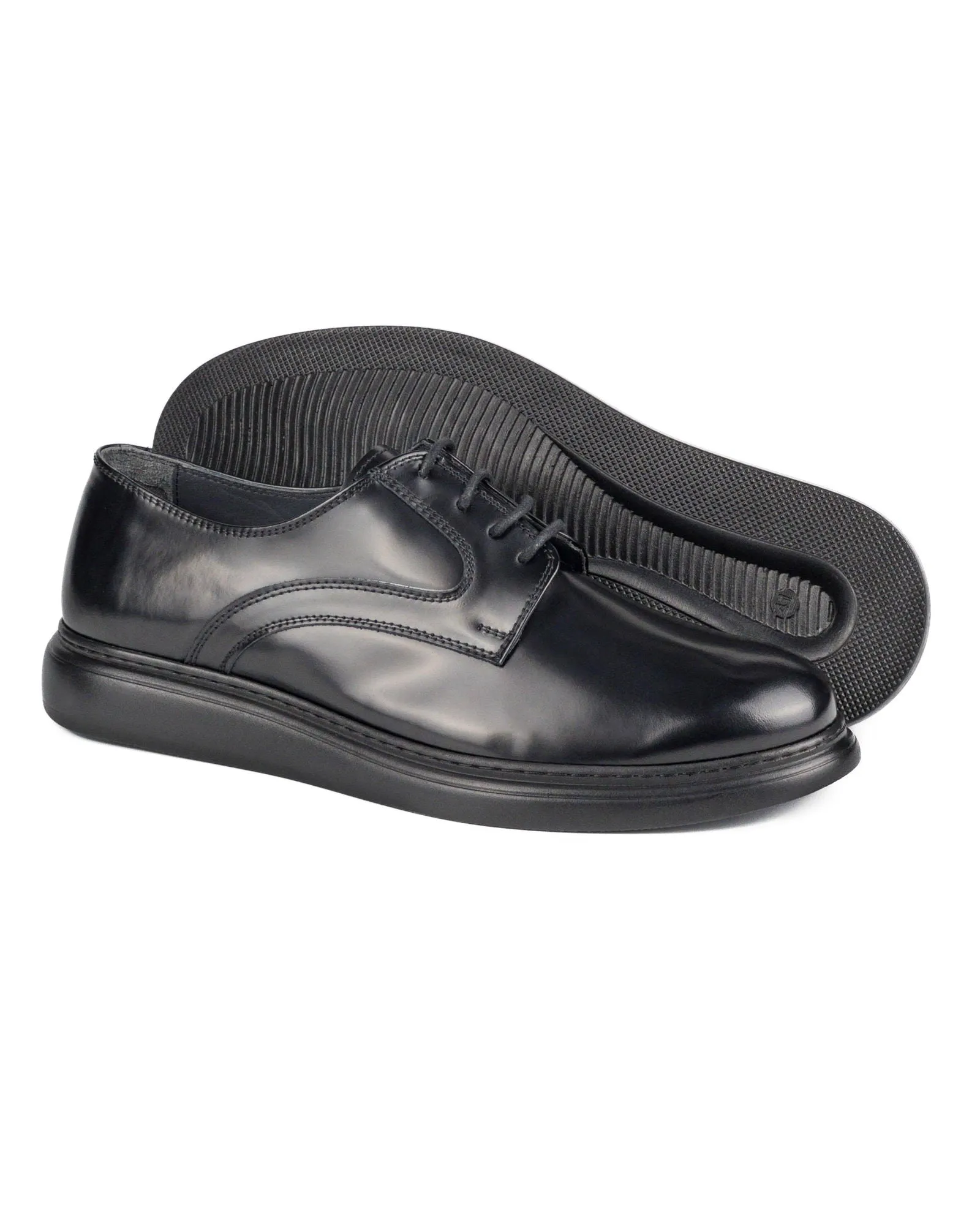 T-Beat Black Genuine Leather Casual Classic Men's Shoes