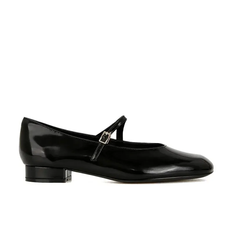 TAVIMART  -  Mary Jane Fashionable Low Heel Women's Shoes Luxury Designer French Vintage Buckle Mary Jane Flats