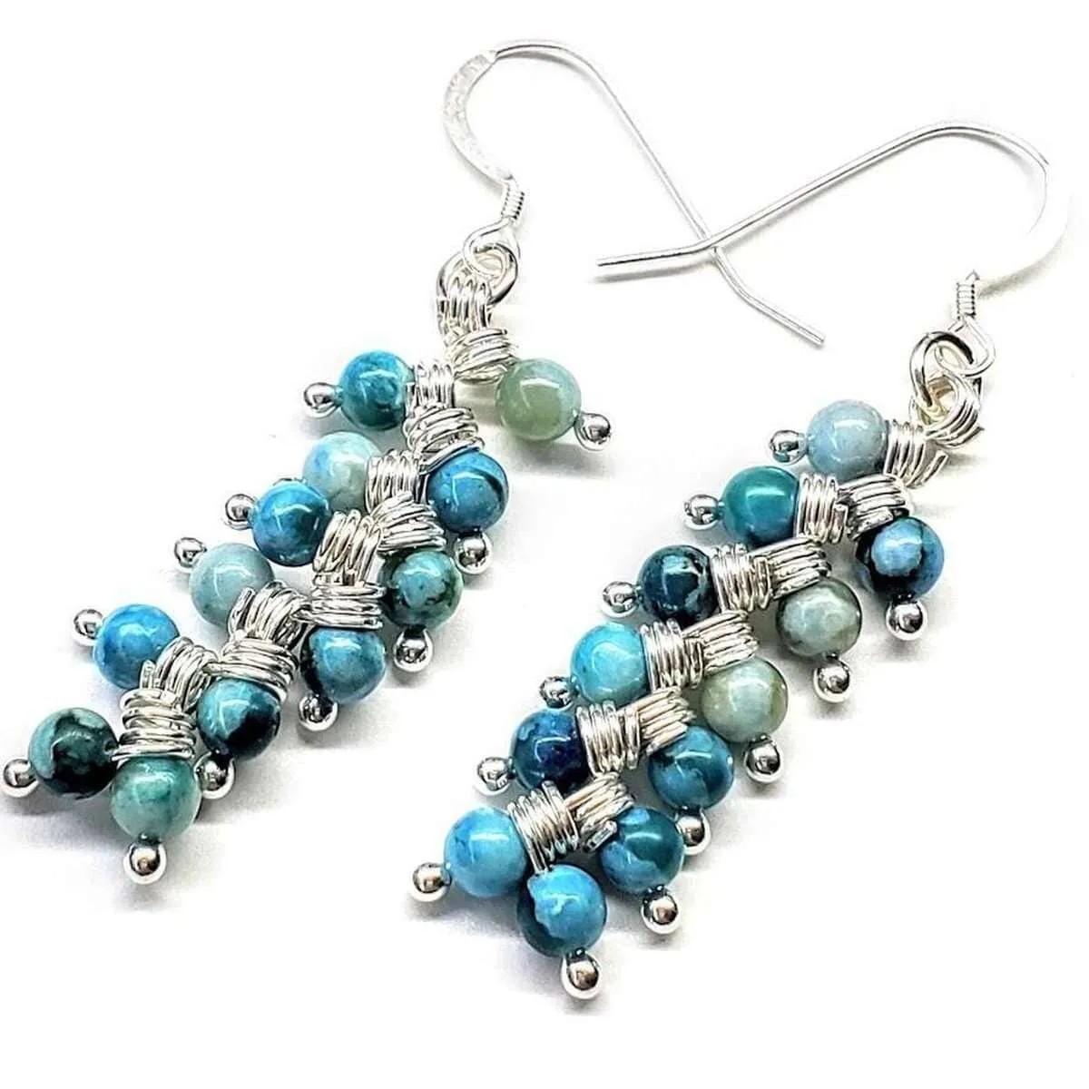 Turquoise Wire Wrapped Earrings