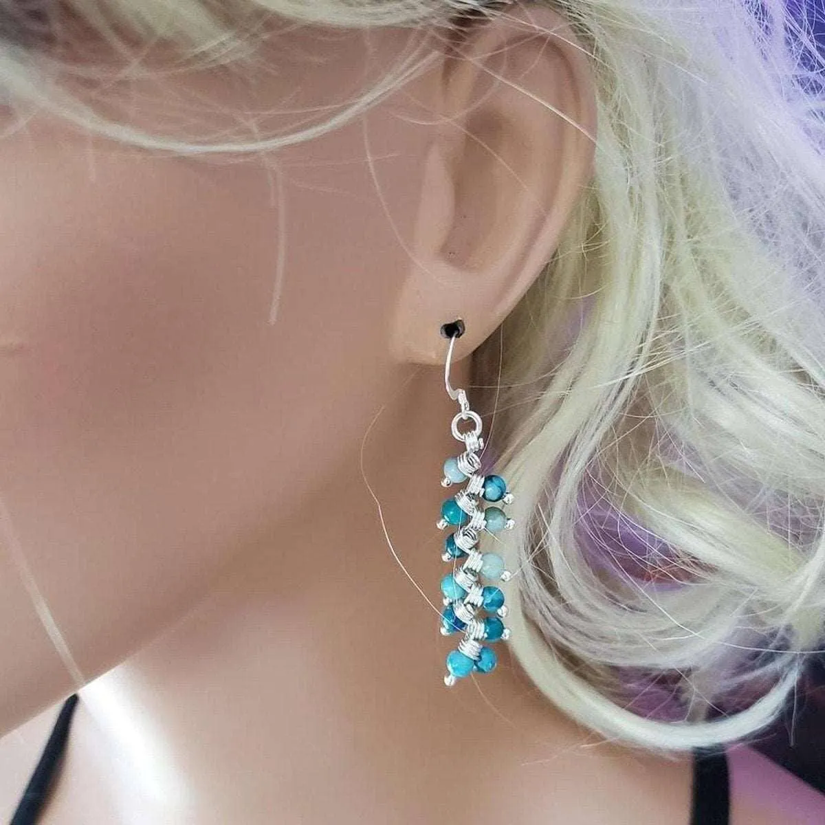 Turquoise Wire Wrapped Earrings